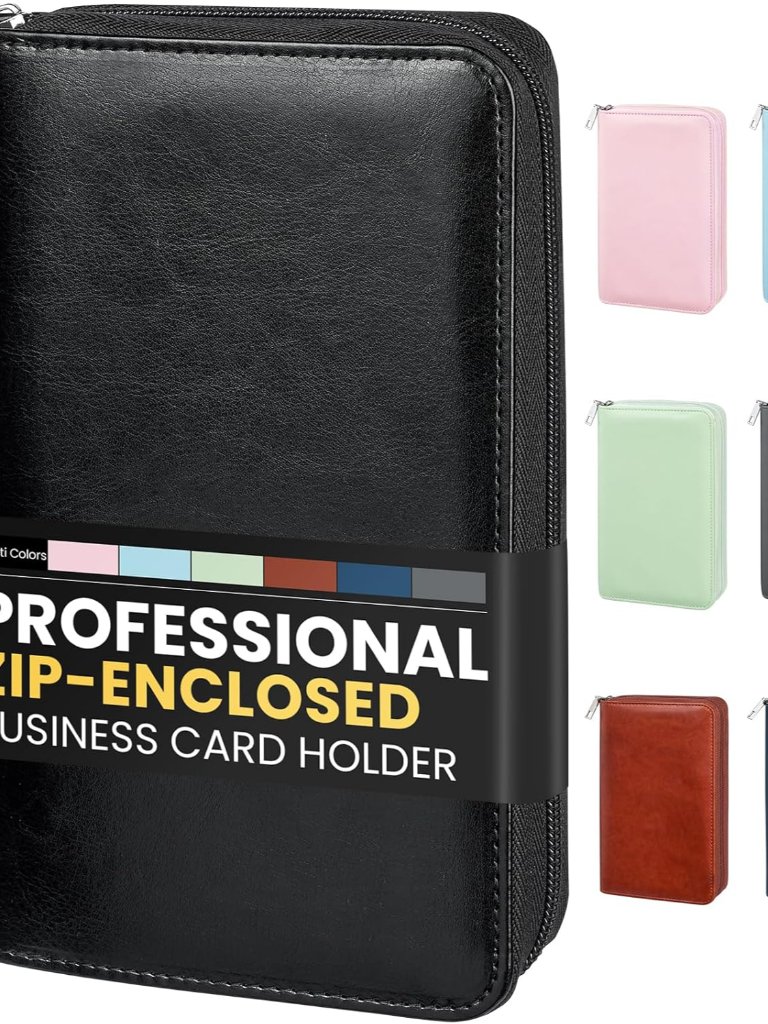 ZipEnclosed Business Card Holder Organizer Professional Credit Card Case Book